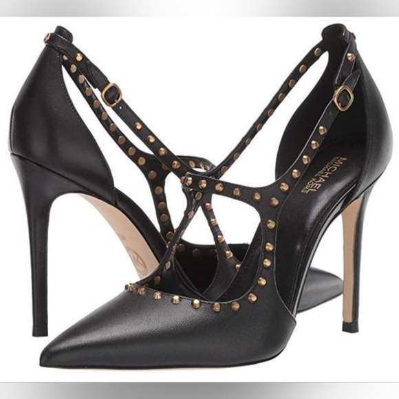 Michael Kors MK Designer Strappy Studded Alina Flex High Heel Pumps 10 - Picture 1 of 8